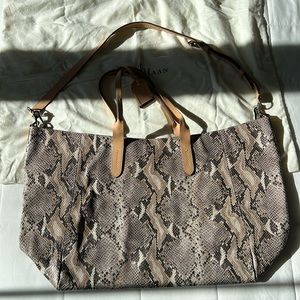 Cole Haan Snake Embossed Leather Tote Bag with dust bag